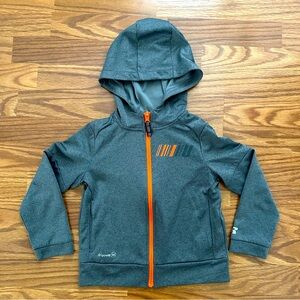 Russell Kid Boys XS 4-5 Full Zip Hoodie Hooded Lightweight Jacket Gray EUC!